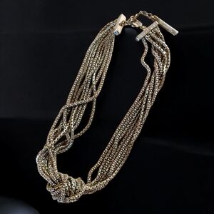 BCBGeneration BCBG Silver Tone Multi Strand Knot Chain Layered Necklace
